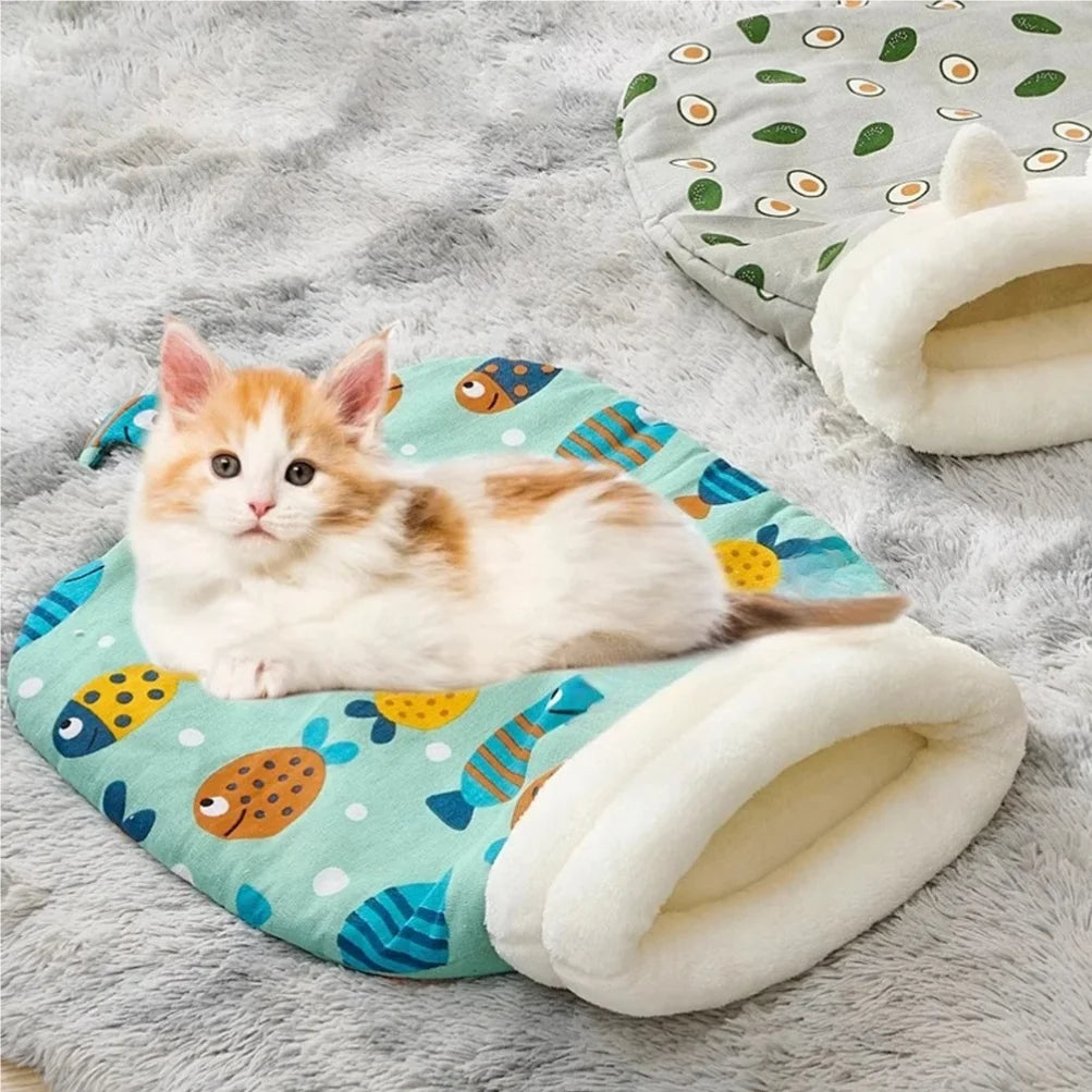 Fluffy Pet Sleeping Bag – Warm Cosy Nest for Cats & Small Dogs