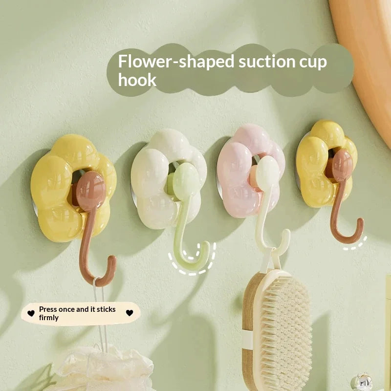 3-Pack Flower Suction Cup Hooks – No-Drill Reusable Hangers