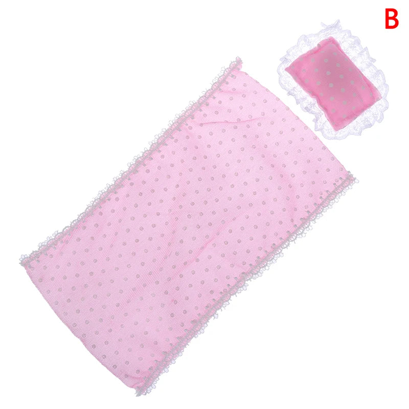1/12 Dollhouse Single Mattress with Pillow – Miniature Bedding Set
