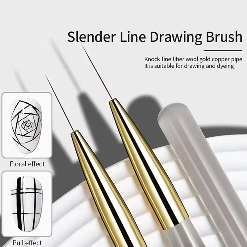 5-Pc Fine Nail Art Liner Brush Set – UV Gel & DIY Painting Pens