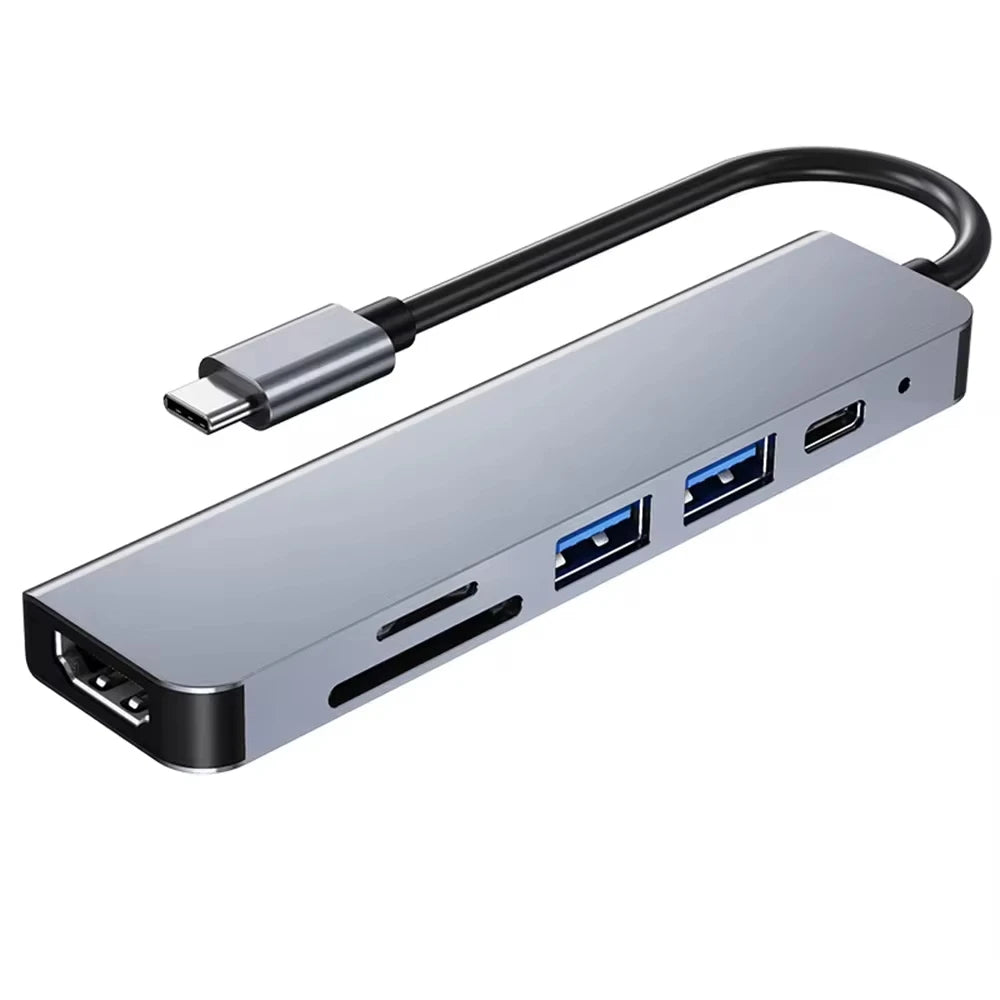 6-in-1 USB-C Hub – 4K HDMI, USB 3.0, 87W PD, SD Card