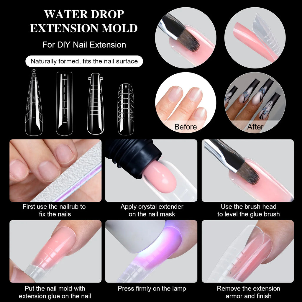 96Pcs Stiletto & Coffin Clear Dual Nail Extension Forms