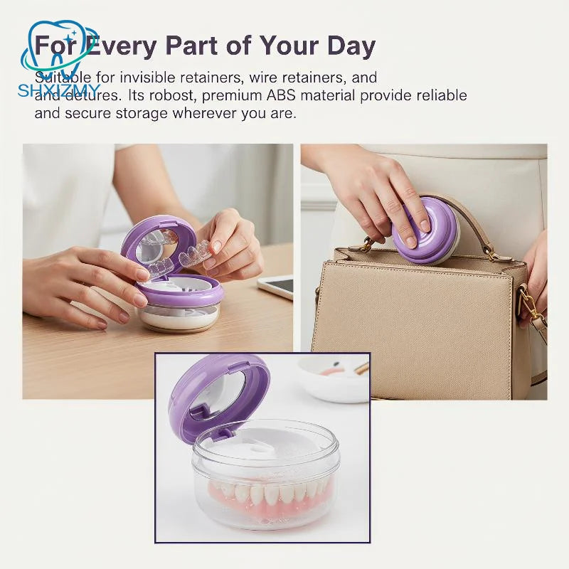 Spring Lift Retainer & Denture Case – Leakproof Travel Box