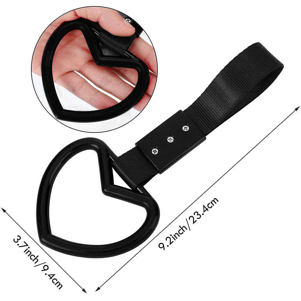Heart-Shaped Car Hanging Ornament Plastic Pull Ring Decor