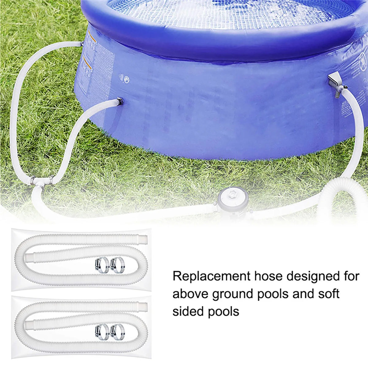 Pool Replacement Hose & Clamp Kit – 2 Hoses + 4 Clamps
