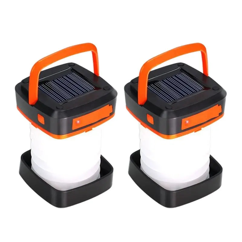 2-Pack Solar USB Camping Lantern – 3 Modes Portable LED Light