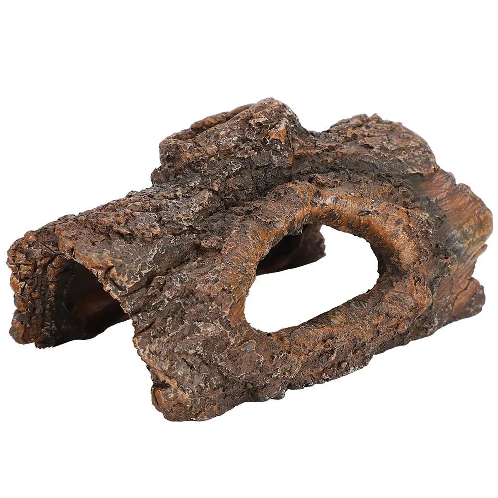 Resin Reptile Hide Cave Tree Bark Terrarium Hideout Decor