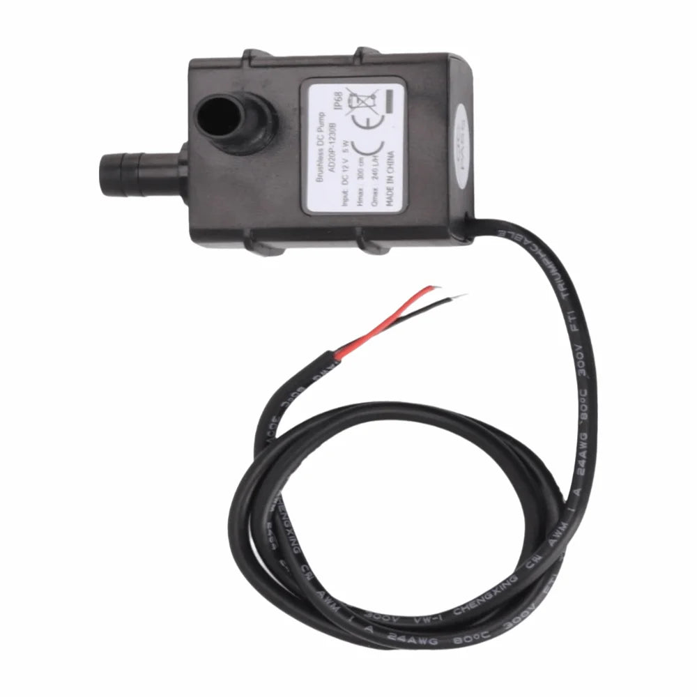 DC 12V Brushless Mini Submersible Pump – Quiet 240L/H