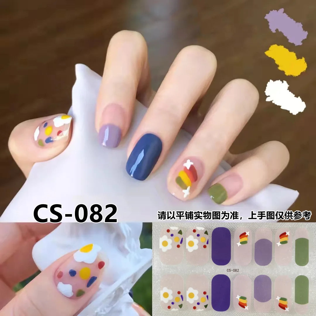 Semi Cured Gel Nail Stickers – Waterproof Self-Adhesive Decals