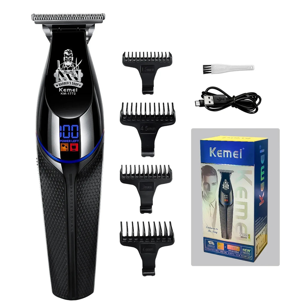 Kemei KM-1772 Cordless Hair Trimmer Clipper 7000RPM Zero Gap