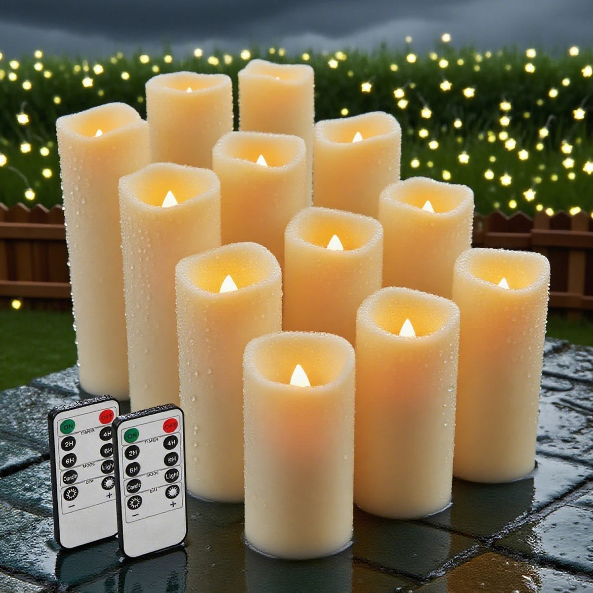 12-Pack Waterproof Flameless LED Candles with Remote & Timer