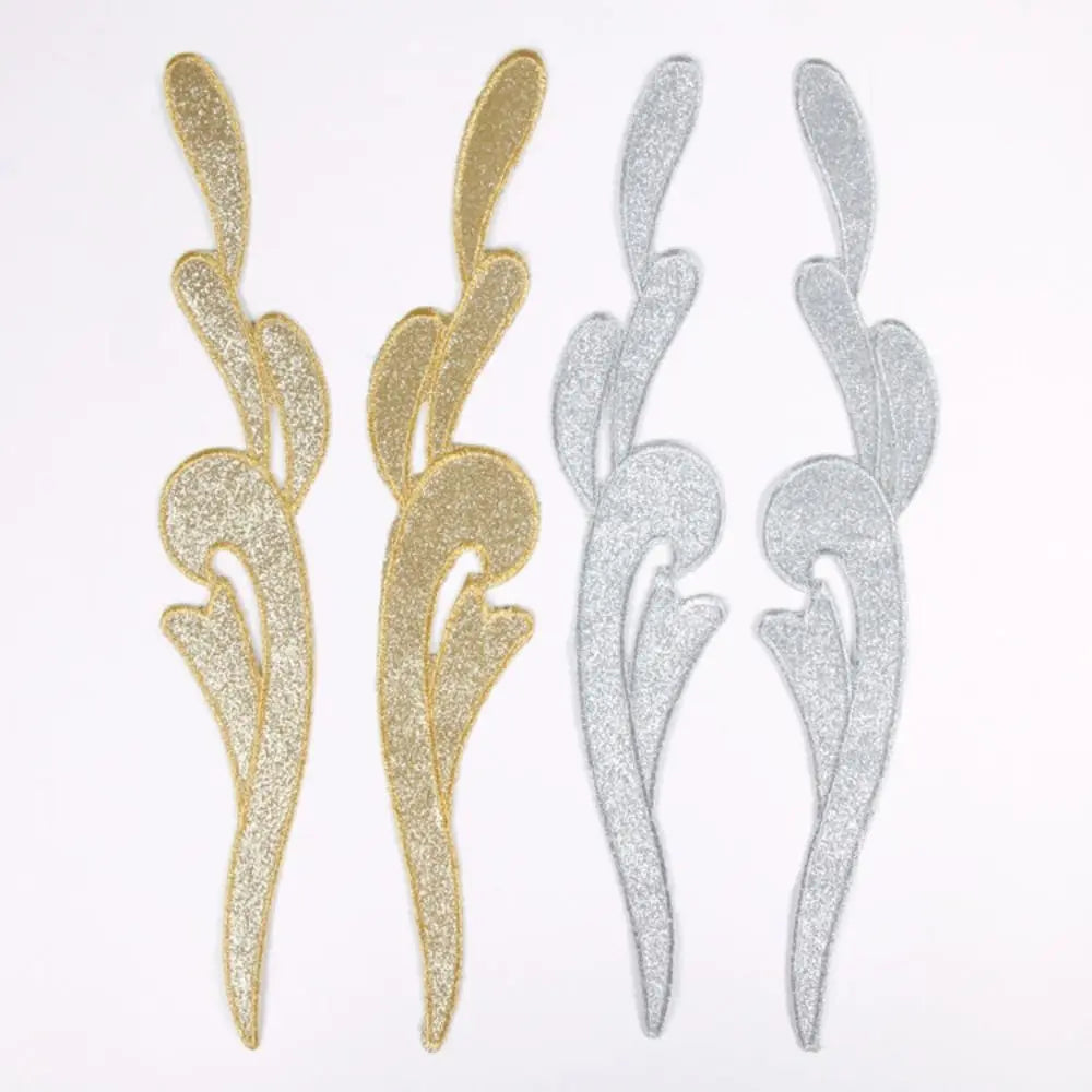 Gold Silver Sequin Baroque Embroidery Applique Patches – 2 Pcs