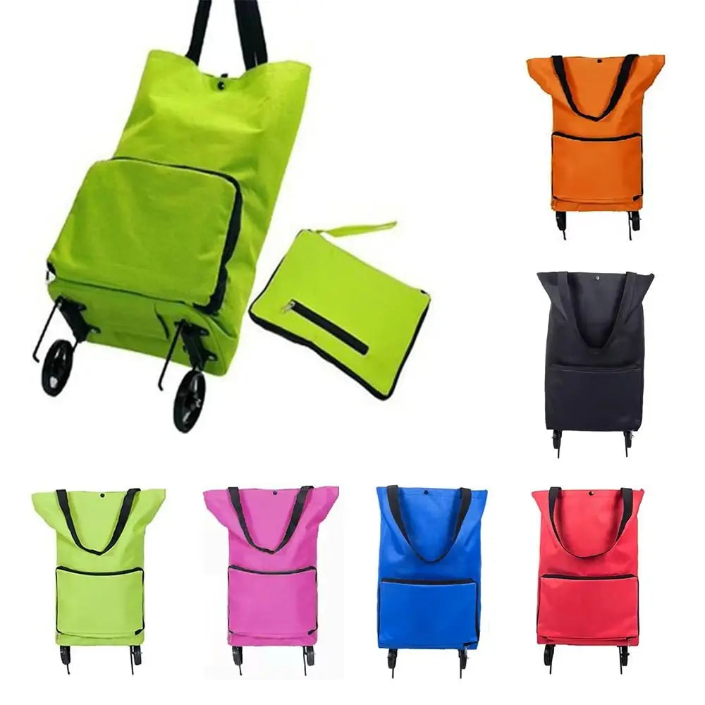 VIBE Foldable Shopping Trolley Bag on Wheels – Large Capacity
