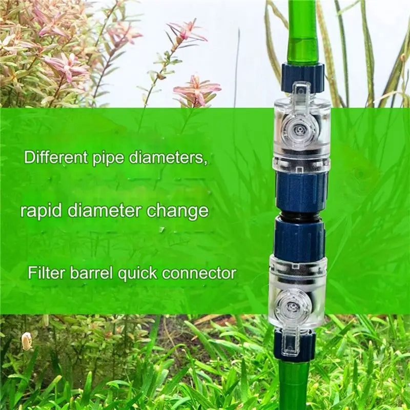 2-Pack 16mm Aquarium Filter Double Tap Quick Release Connector
