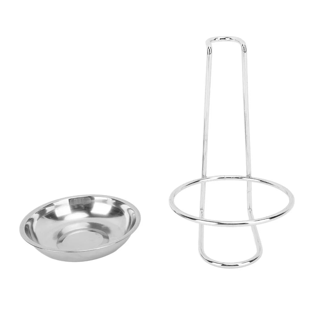Stainless Steel Vertical Spoon Rest & Ladle Holder + Drip Plate