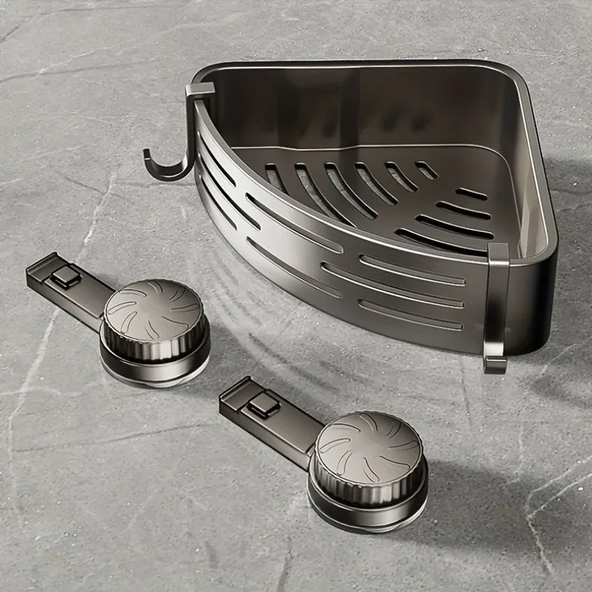 Suction Cup Corner Shower Rack with Hook Rod | VIBE