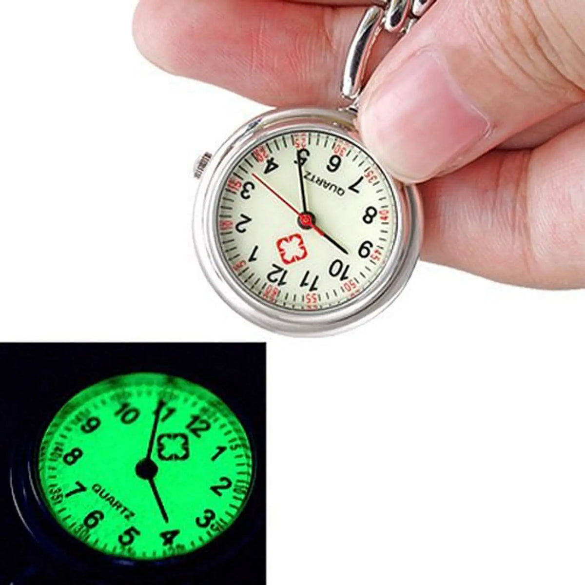 Luminous Clip-On Nurse Watch – Retractable Lapel Fob Watch