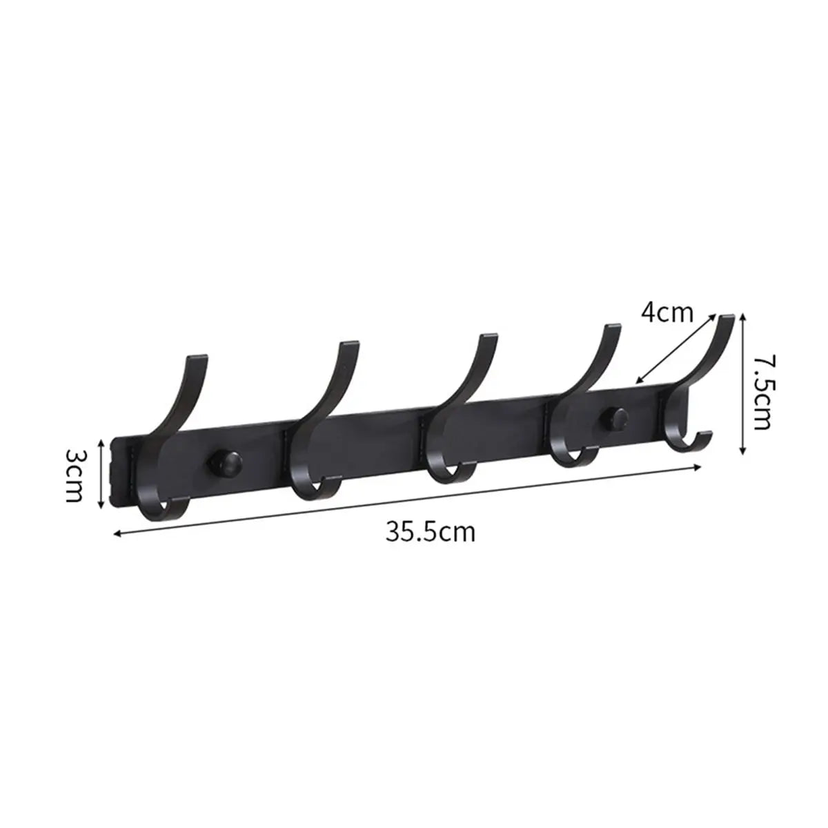 Wall Mounted Coat Rack 5 Hooks – Aluminum Entryway Hanger