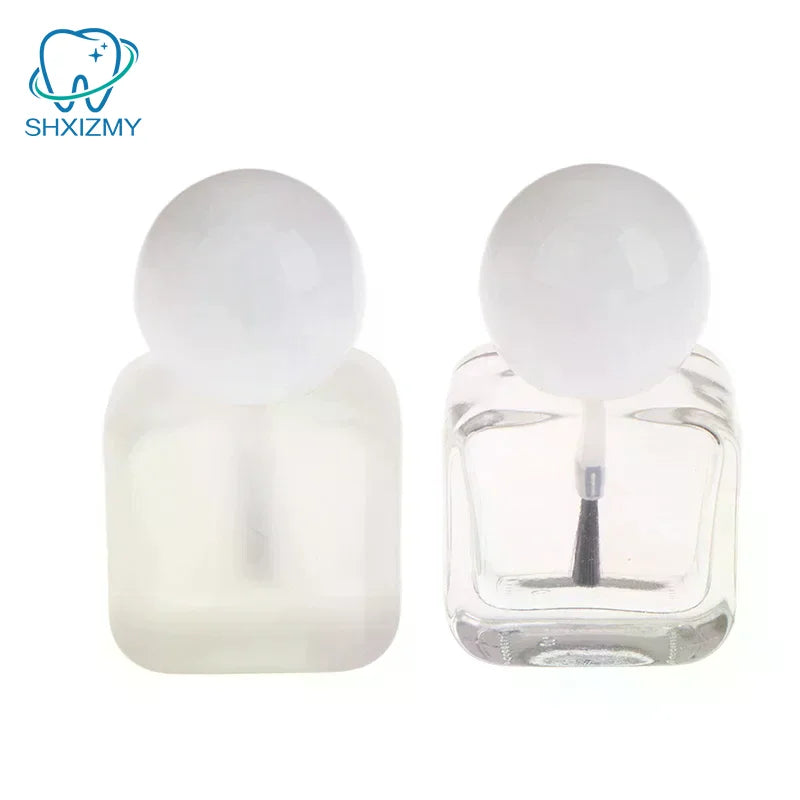 10ml Empty Clear Glass Nail Polish Bottle with Brush Cap