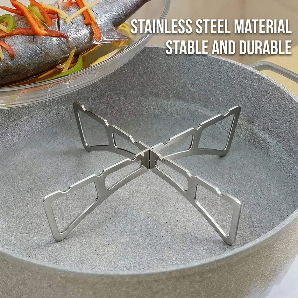 304 Stainless Steel Steamer Rack Cross Design Pot Stand