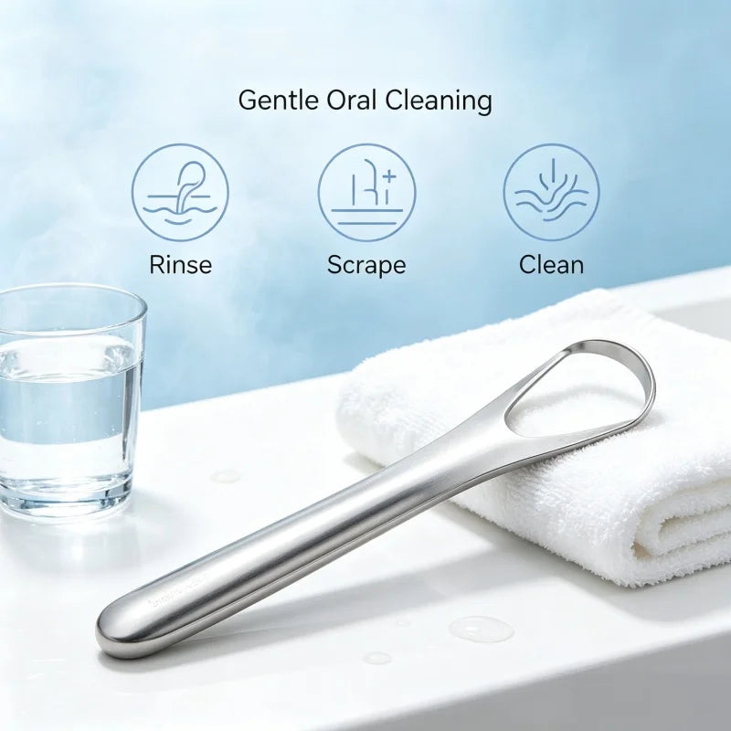Stainless Steel Tongue Scraper – Fresh Breath Oral Care Tool