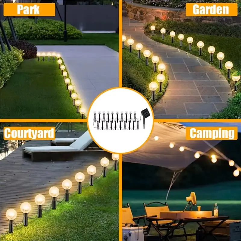 Solar Warm String Lights 20-in-1 | 8 Modes Waterproof Garden
