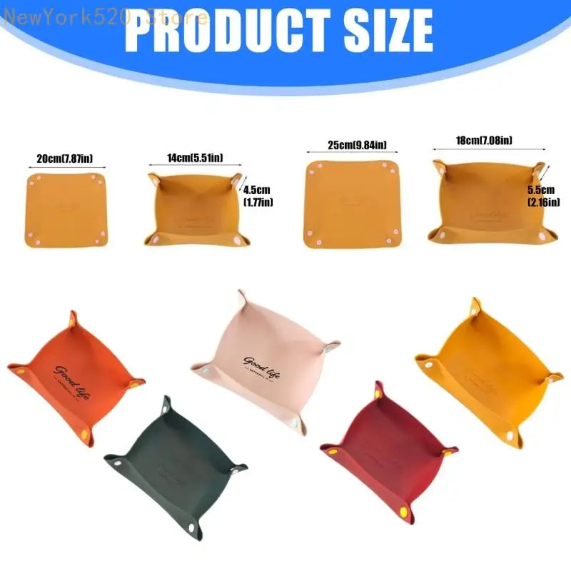 PU Leather Foldable Desk Storage Tray Set – 2-Piece Organizer