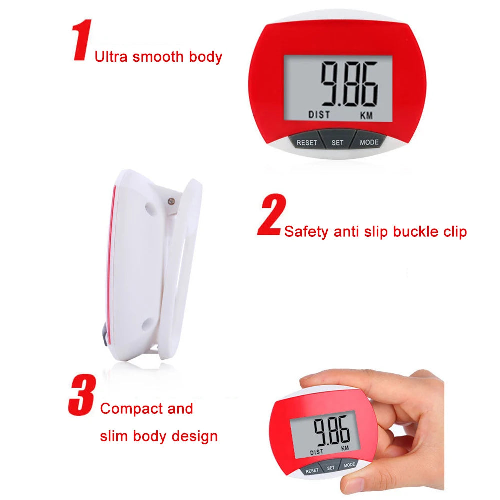 3D LCD Walking Pedometer – Step, Distance & Calorie Tracker