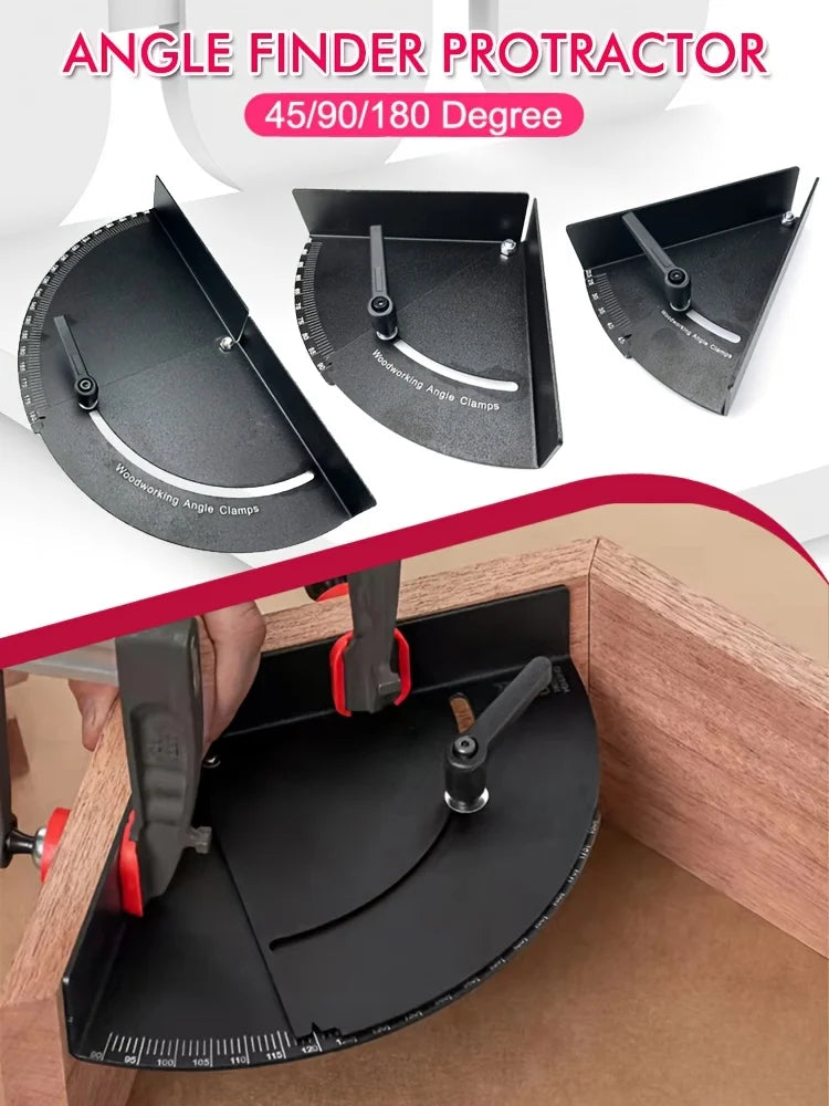 Adjustable Angle Clamp – Aluminum Woodworking Protractor 22.5–180°