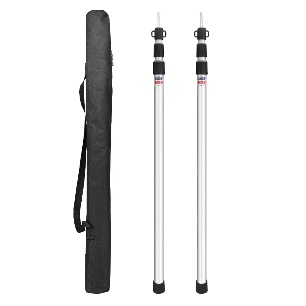 Aluminium Telescoping Tarp Poles 90–230cm | Camping Canopy