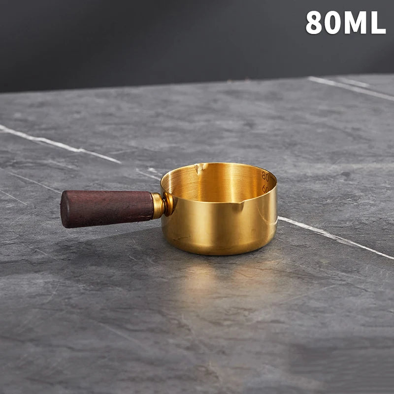 Stainless Steel Sauce Cup with Wooden Handle – 60–250ml