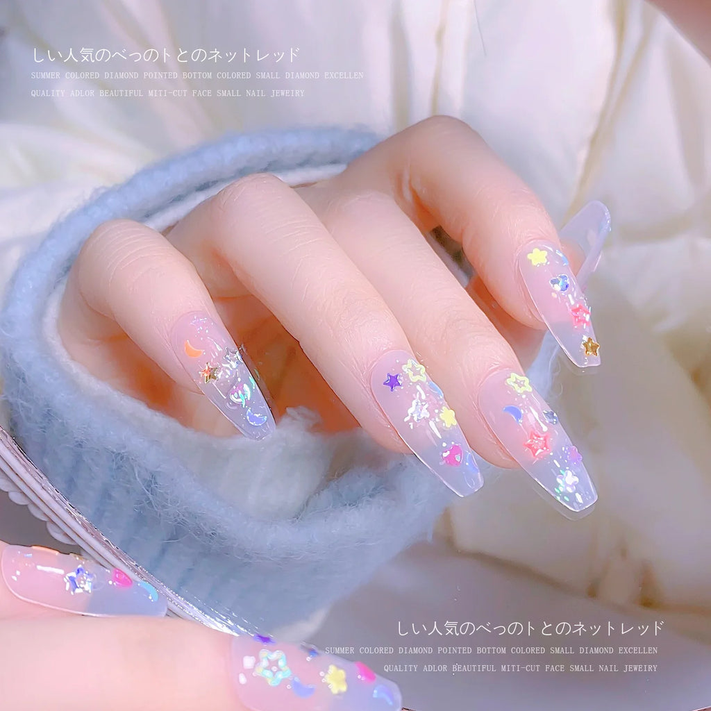 Colorful Star Shape Nail Sequins Glitter Manicure Kit