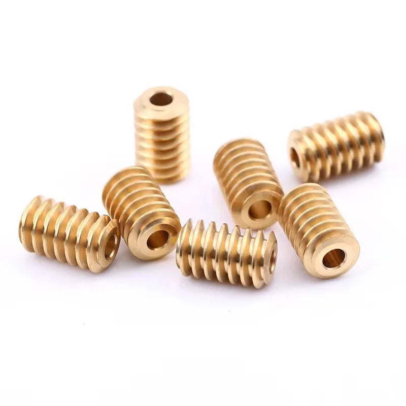 10pcs Brass Single-Head Worm Gear 0.5 Module 6–7mm OD