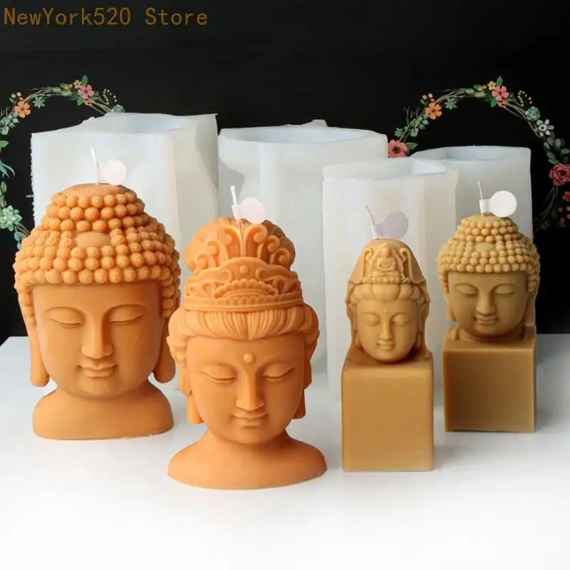 Silicone Buddha Head Mold – Resin & Gypsum DIY Casting