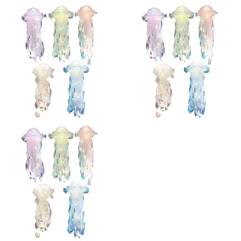 15-Pc Hanging Jellyfish Night Lights – Bedroom Atmosphere Lamp
