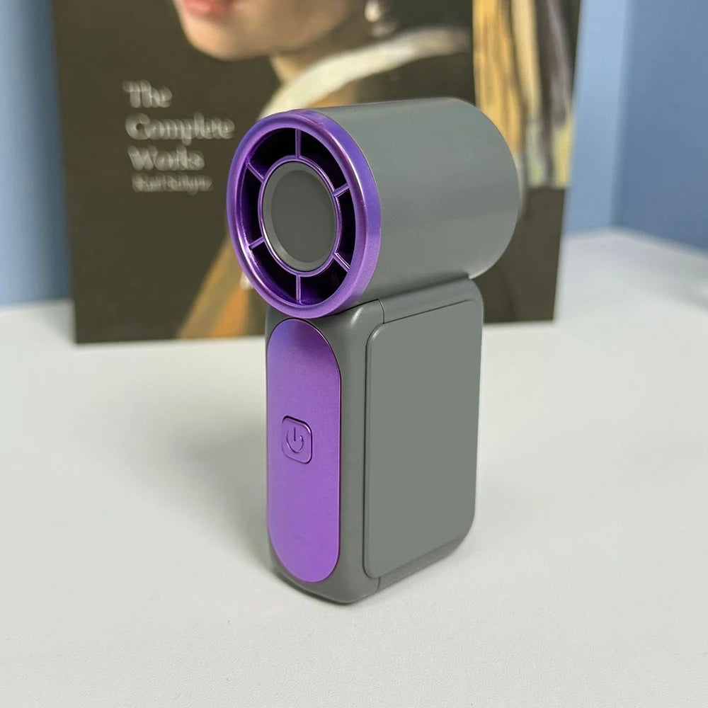 VIBE USB Rechargeable Mini Handheld Fan – Digital Display & Light