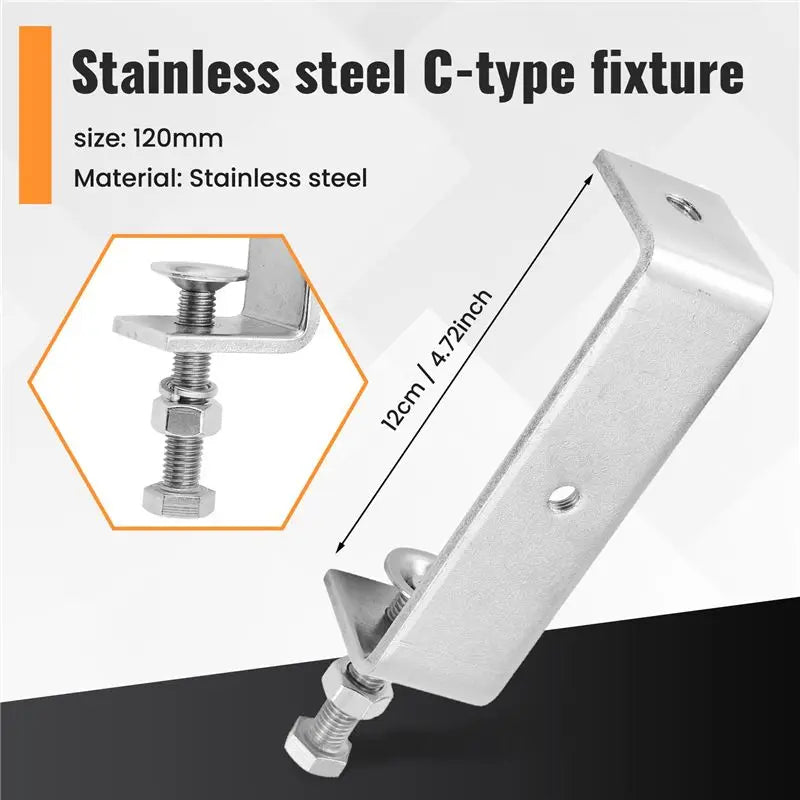 Heavy Duty C Clamp Set 2PCS – Wide Jaw Woodworking Clamps