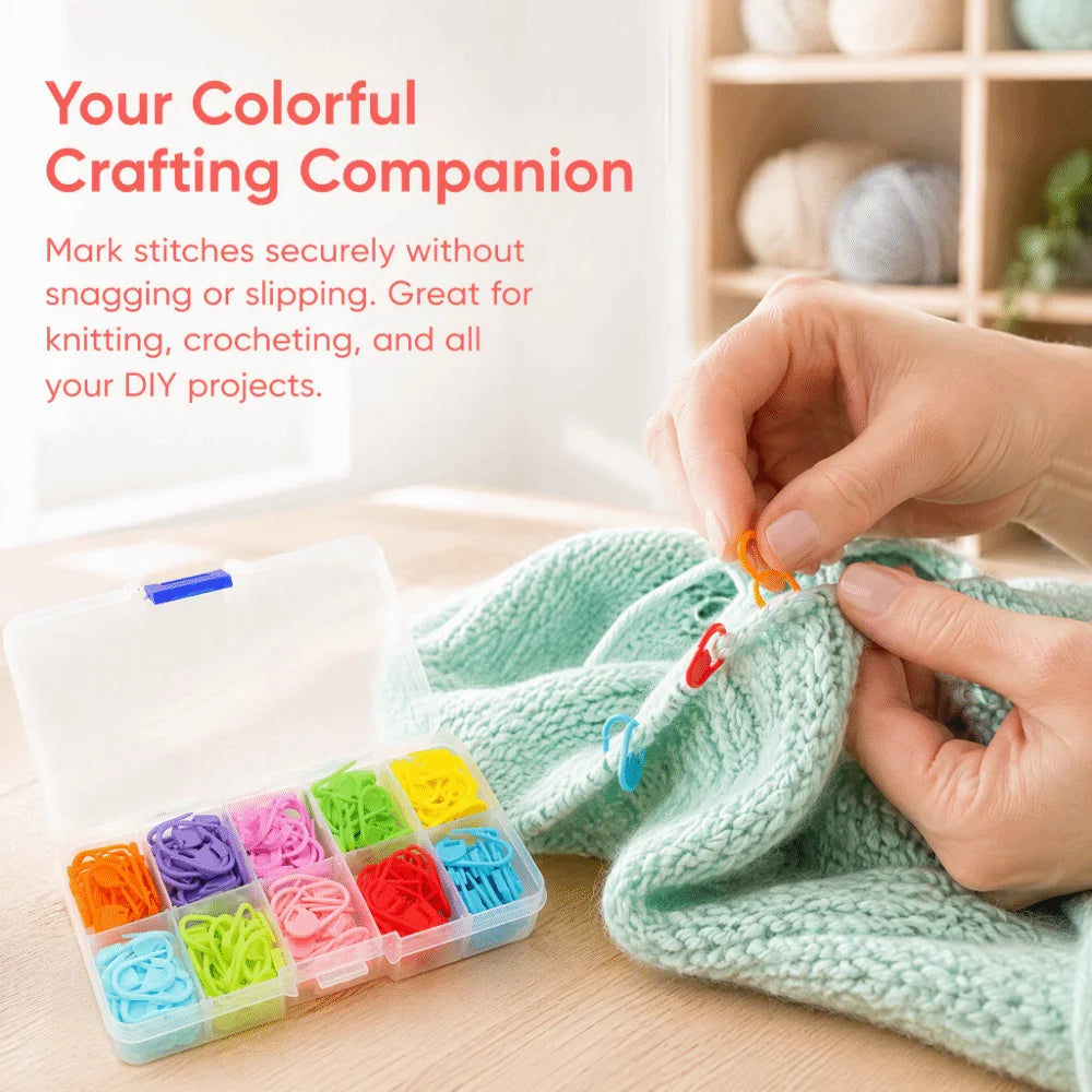 260pcs Locking Knitting Stitch Markers – 10 Colors with Case
