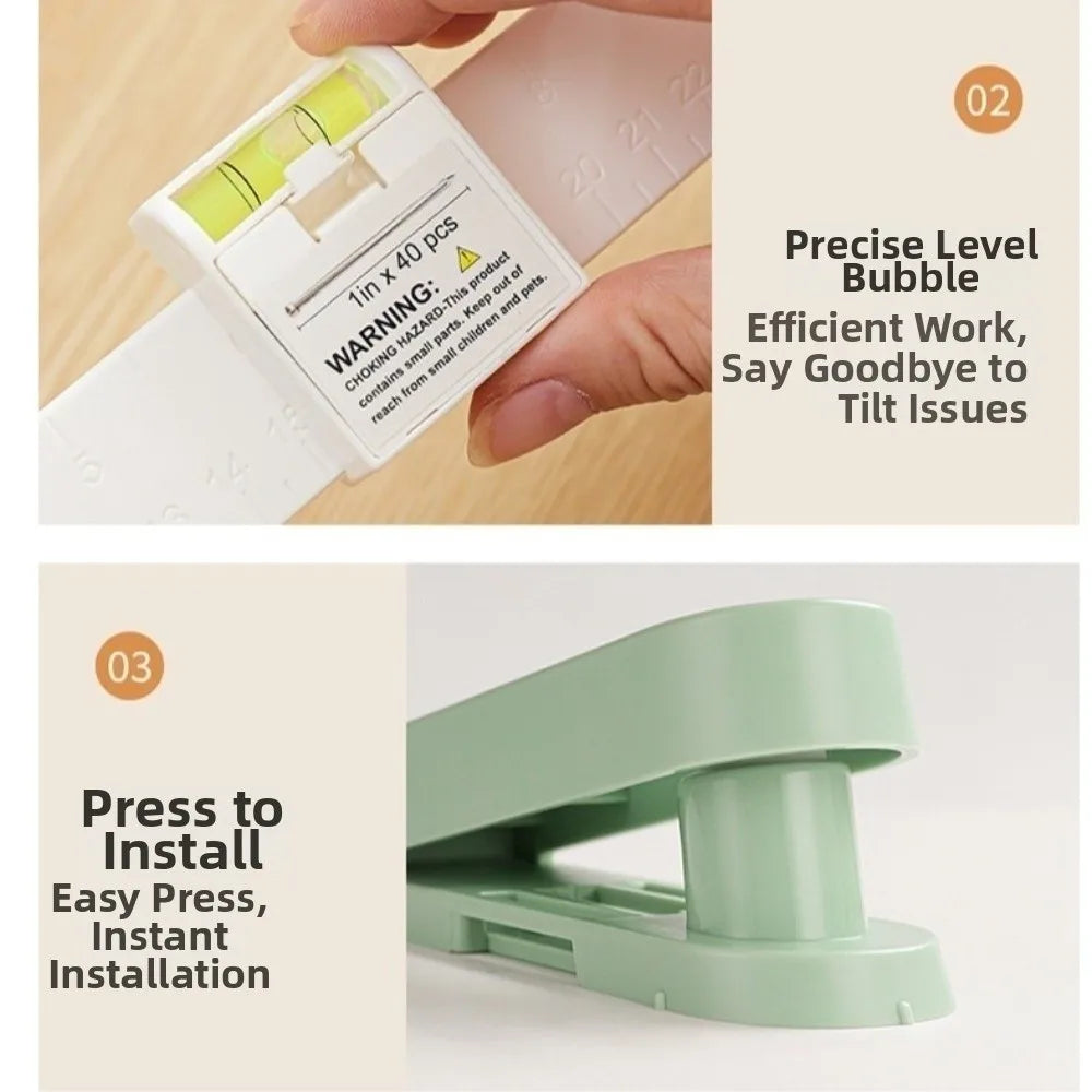 Picture Hanging Level Ruler with Magnetic Nail Locator – DIY Tool