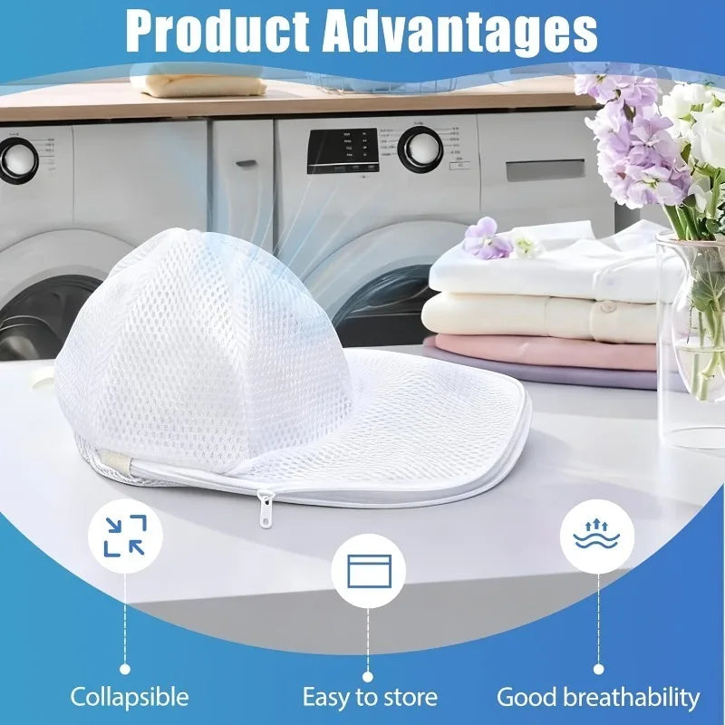 Baseball Cap Washing Cage with Mesh Bag – Hat Shape Protector