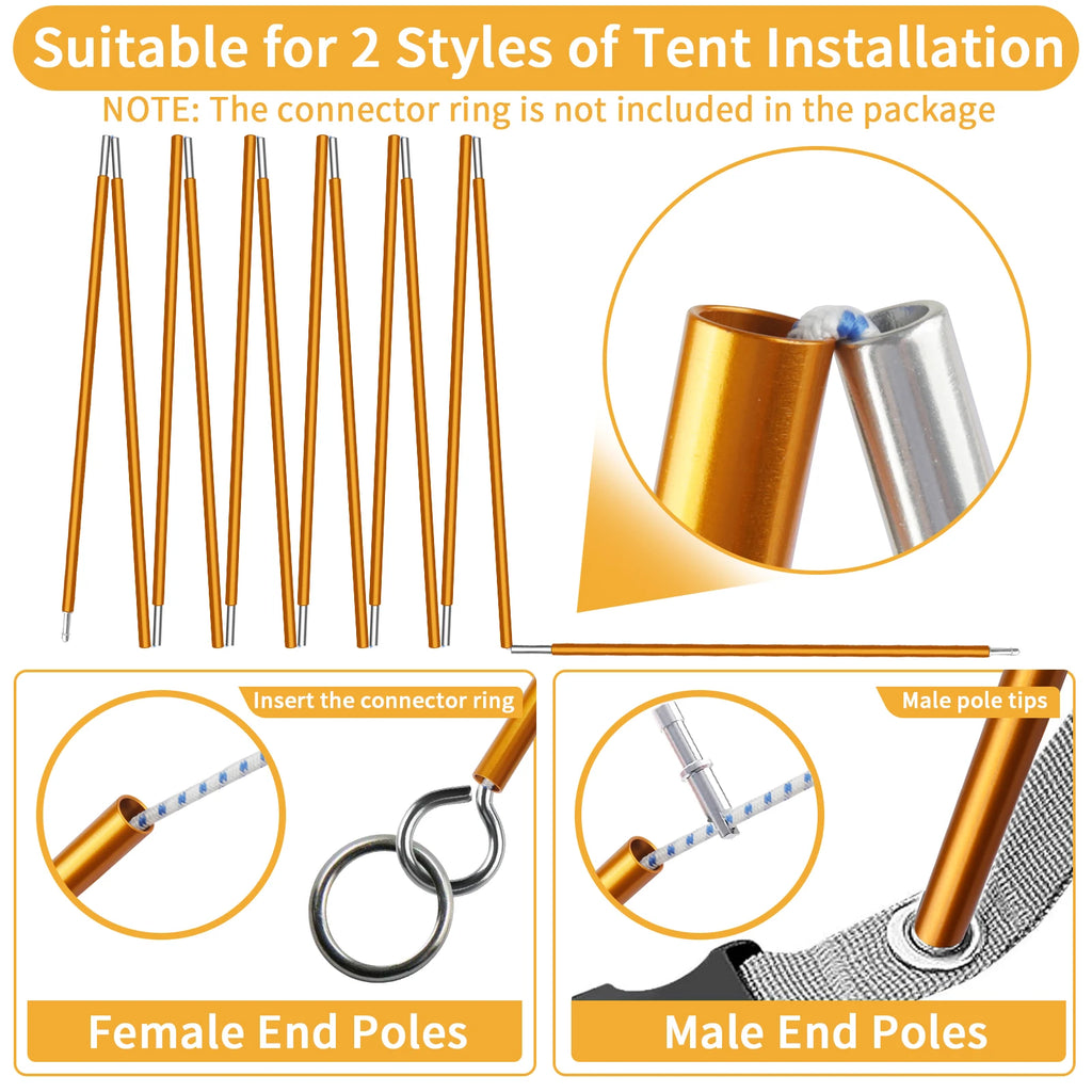 Aluminum Alloy Pre-Assembled Tent Pole Replacement Kit