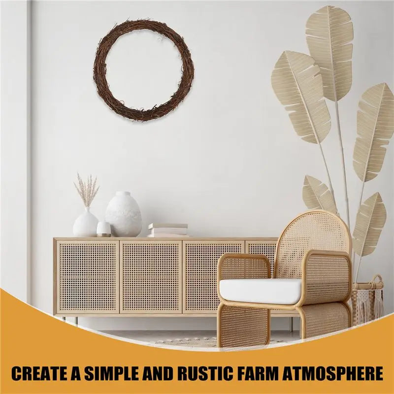 2-Pack 14" Grapevine Rattan Wreaths – DIY Christmas & Wedding