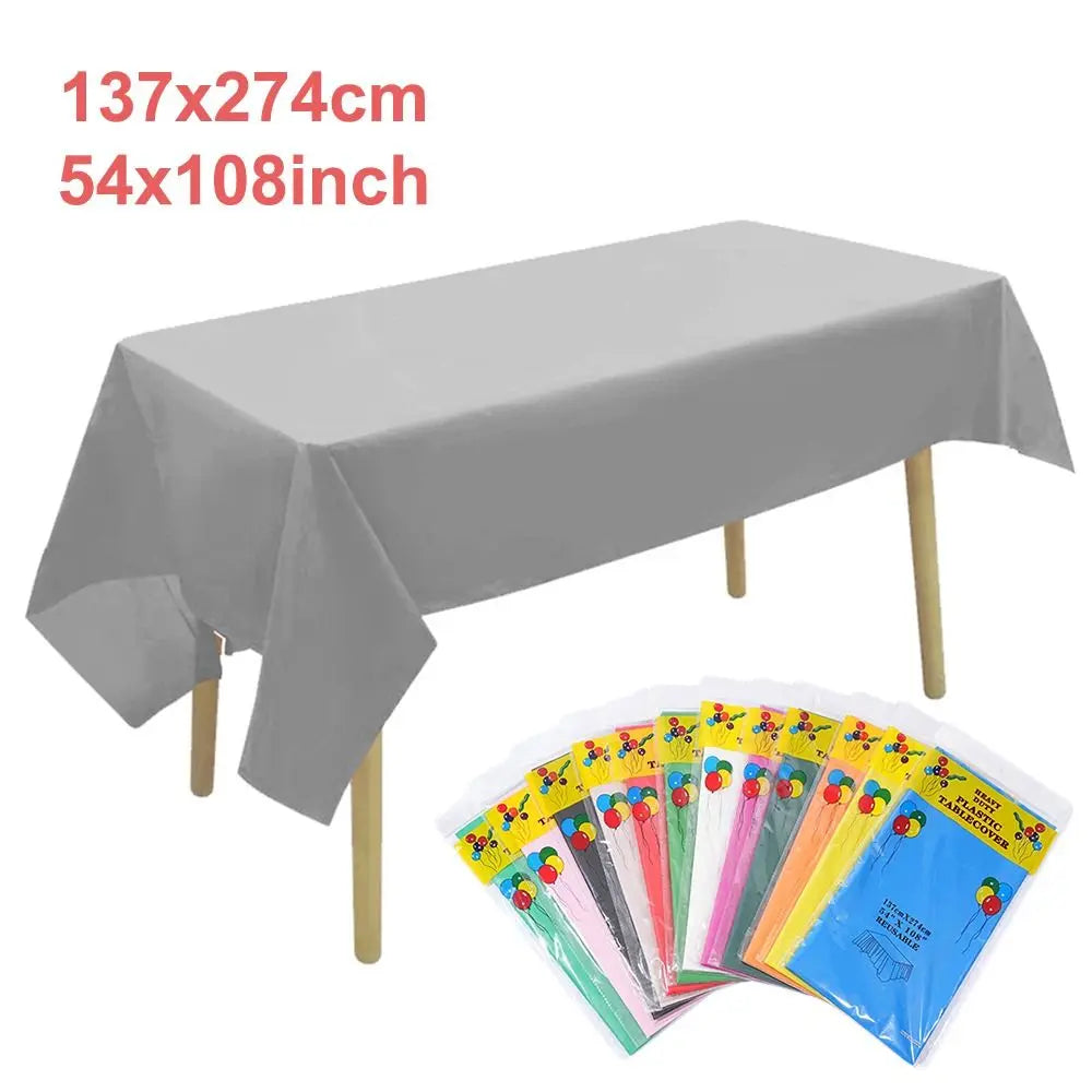 Disposable Waterproof Rectangle Tablecloth 54x108" Plastic