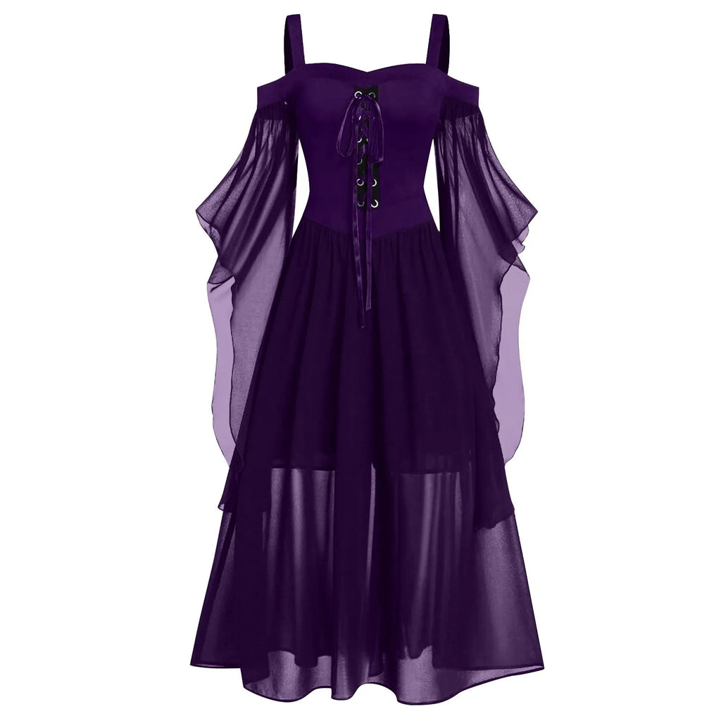 Women's Plus Size Medieval Witch Gothic Halloween Dress