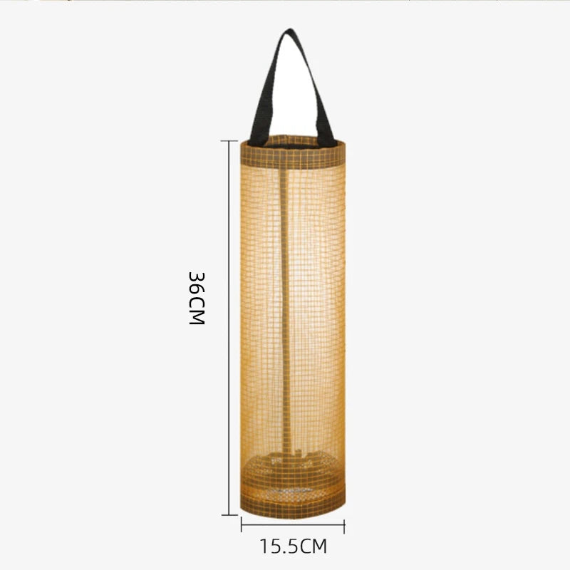 Wall Mount Mesh Bag Dispenser – Kitchen & Bathroom Organizer