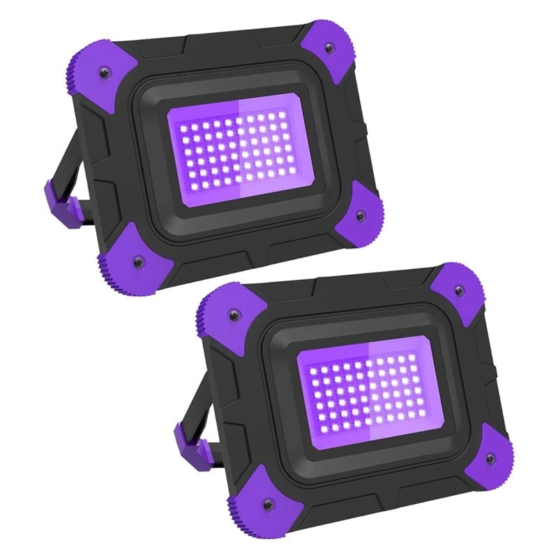 Rechargeable UV Black Light Flood Light – 60 LED IP65, 2-Pack