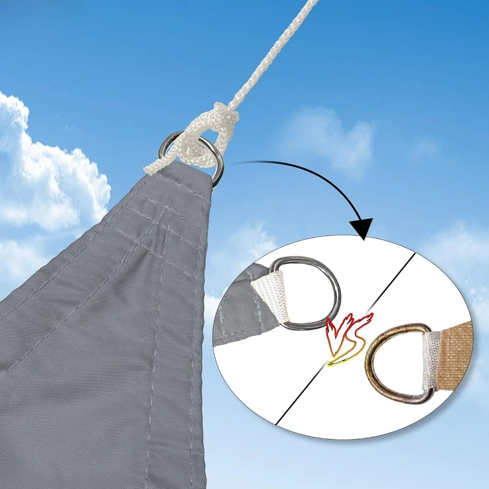 Waterproof Triangle Sun Shade Sail – 98% UV Block for Patio