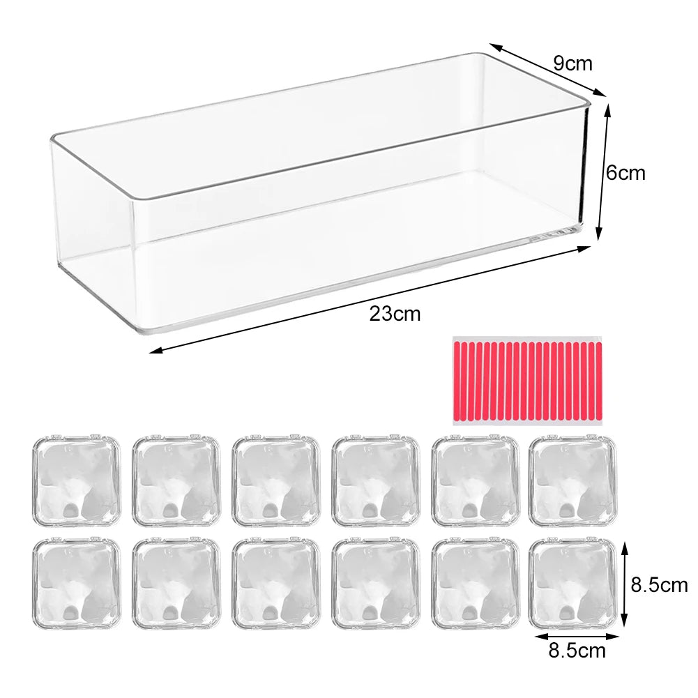 Transparent Acrylic Nail Tips Storage Box Set | Nail Organizer