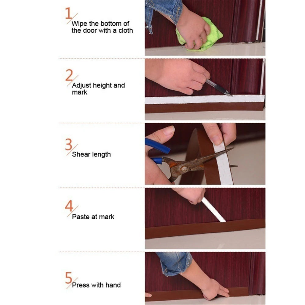 Self-Adhesive Silicone Door & Window Seal Strip 1m/3m