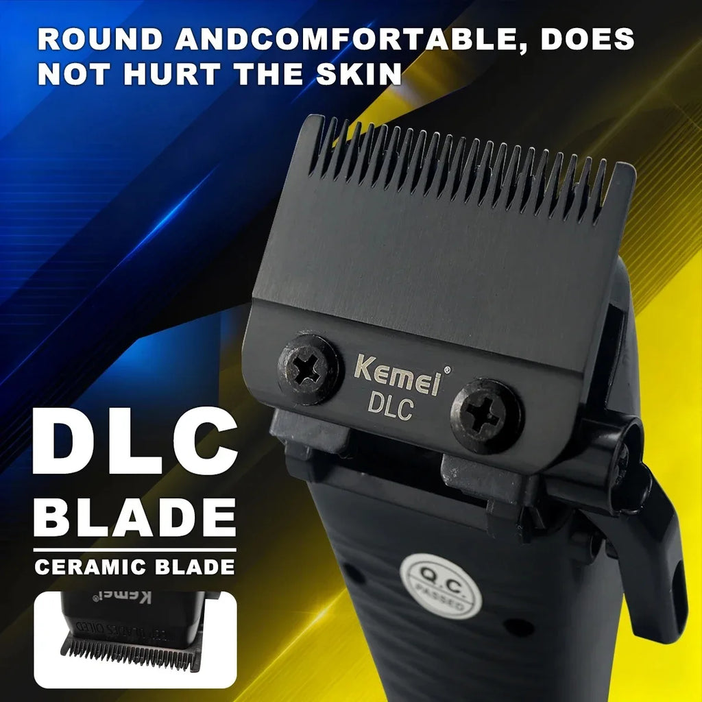 Kemei KM-1911 Pro Hair Clipper – DLC Blade, LED & Base Charger